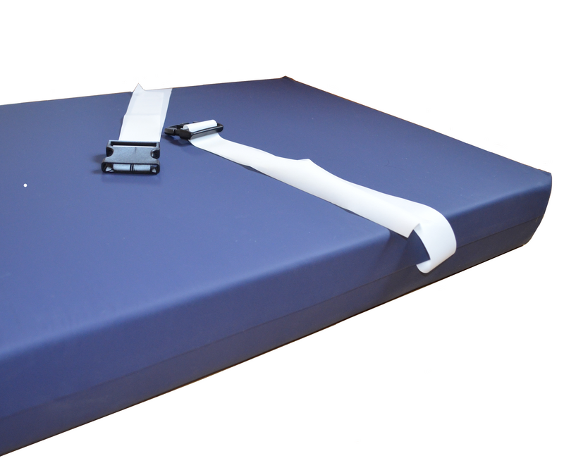 Strap detail on veterinary operating table mattress - Big Dog Bed Company