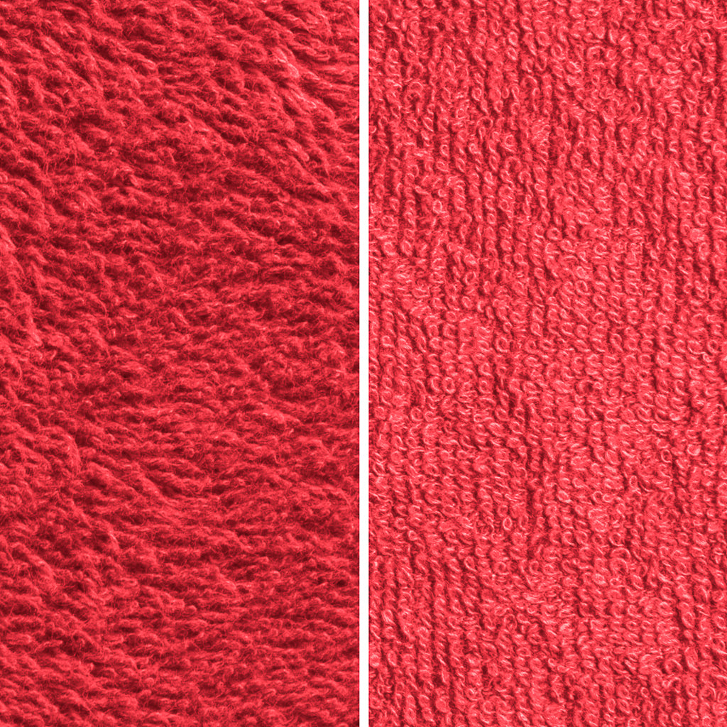 Unique dog drying coat fabric showing longer internal and short external loops