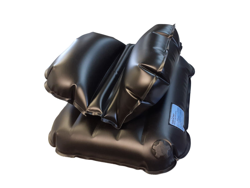 Inflatable head cushion used in equine surgery
