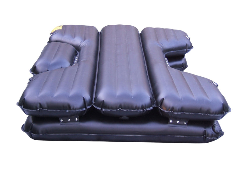 Inflatable mattress for equine surgery shown in lateral configuation for use on large flat tables